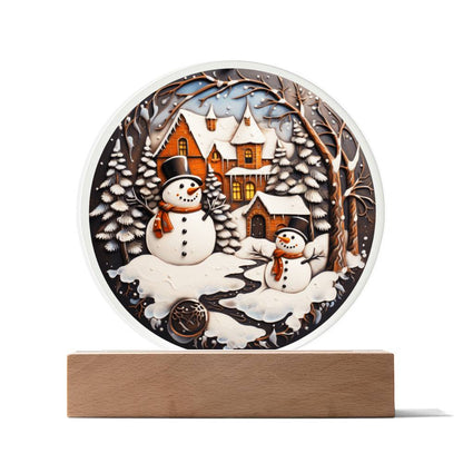 Twin Snowman Acrylic Plaque
