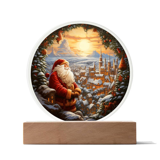 Santa and Town Acrylic Plaque