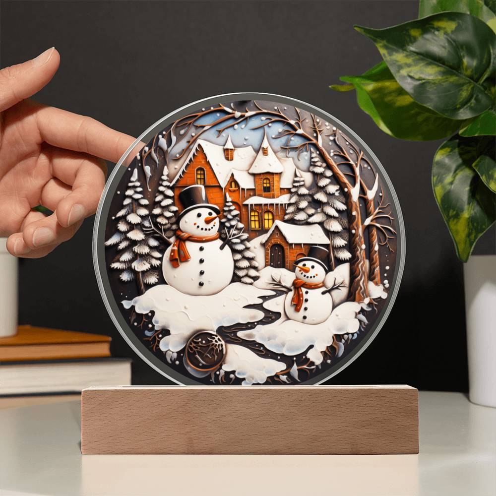 Twin Snowman Acrylic Plaque