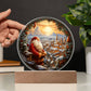 Santa and Town Acrylic Plaque