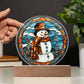 Stained Glass Snowman Acrylic Plaque
