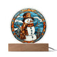 Stained Glass Snowman Acrylic Plaque