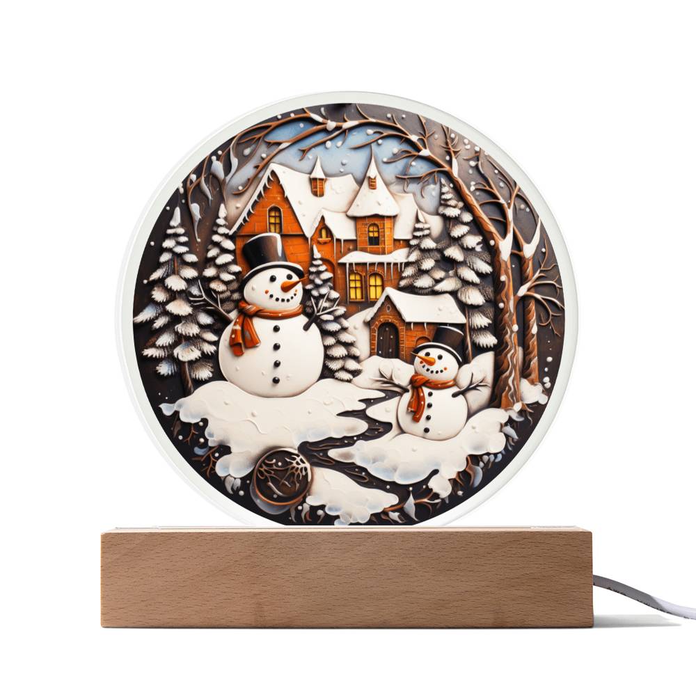 Twin Snowman Acrylic Plaque