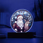Santa and Reindeer Stained Glass Acrylic Plaque