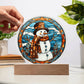Stained Glass Snowman Acrylic Plaque
