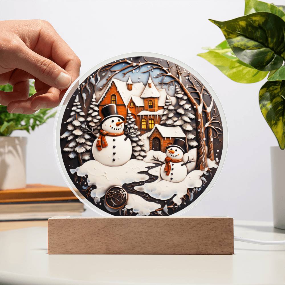 Twin Snowman Acrylic Plaque