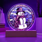Stained Glass Snowman Acrylic Plaque