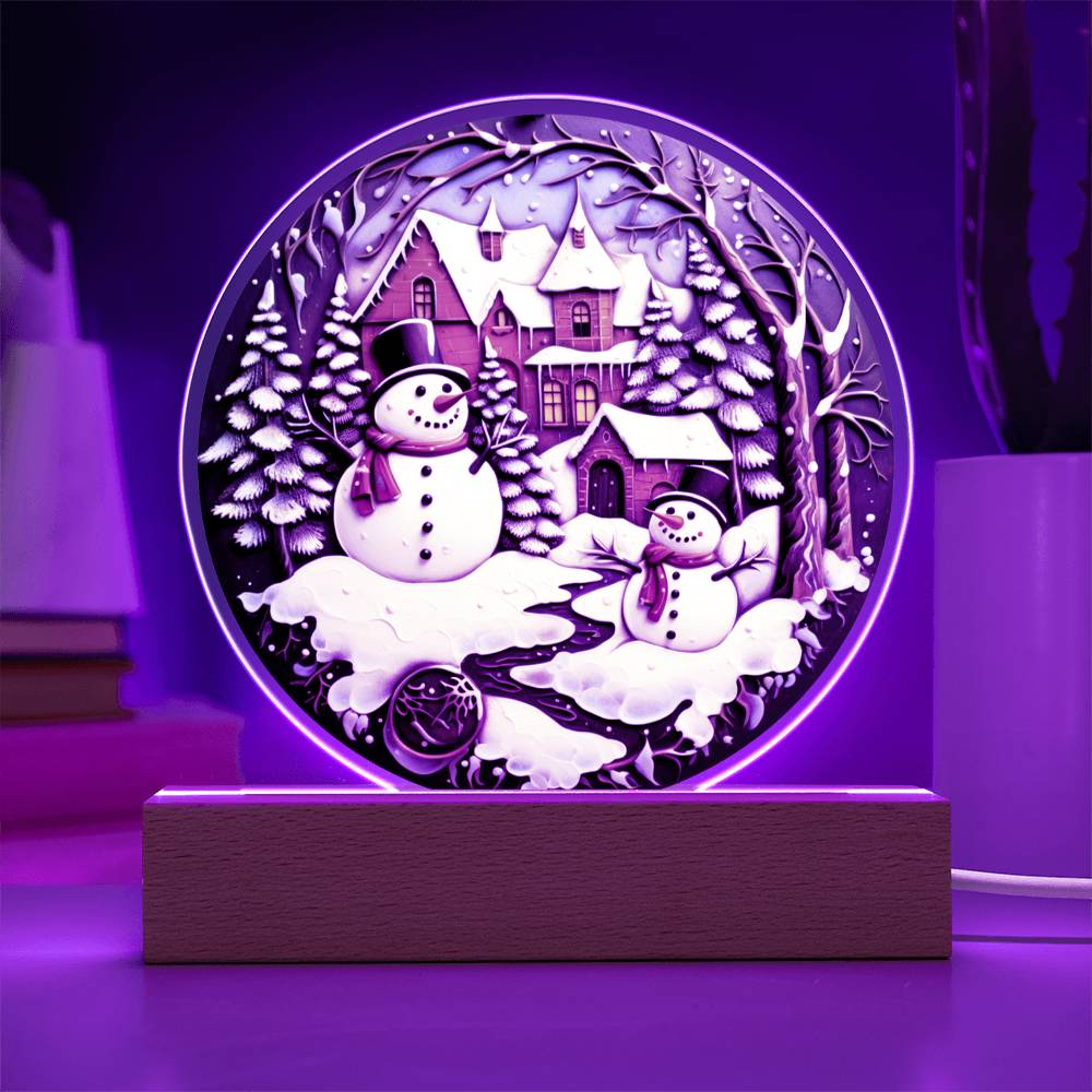 Twin Snowman Acrylic Plaque