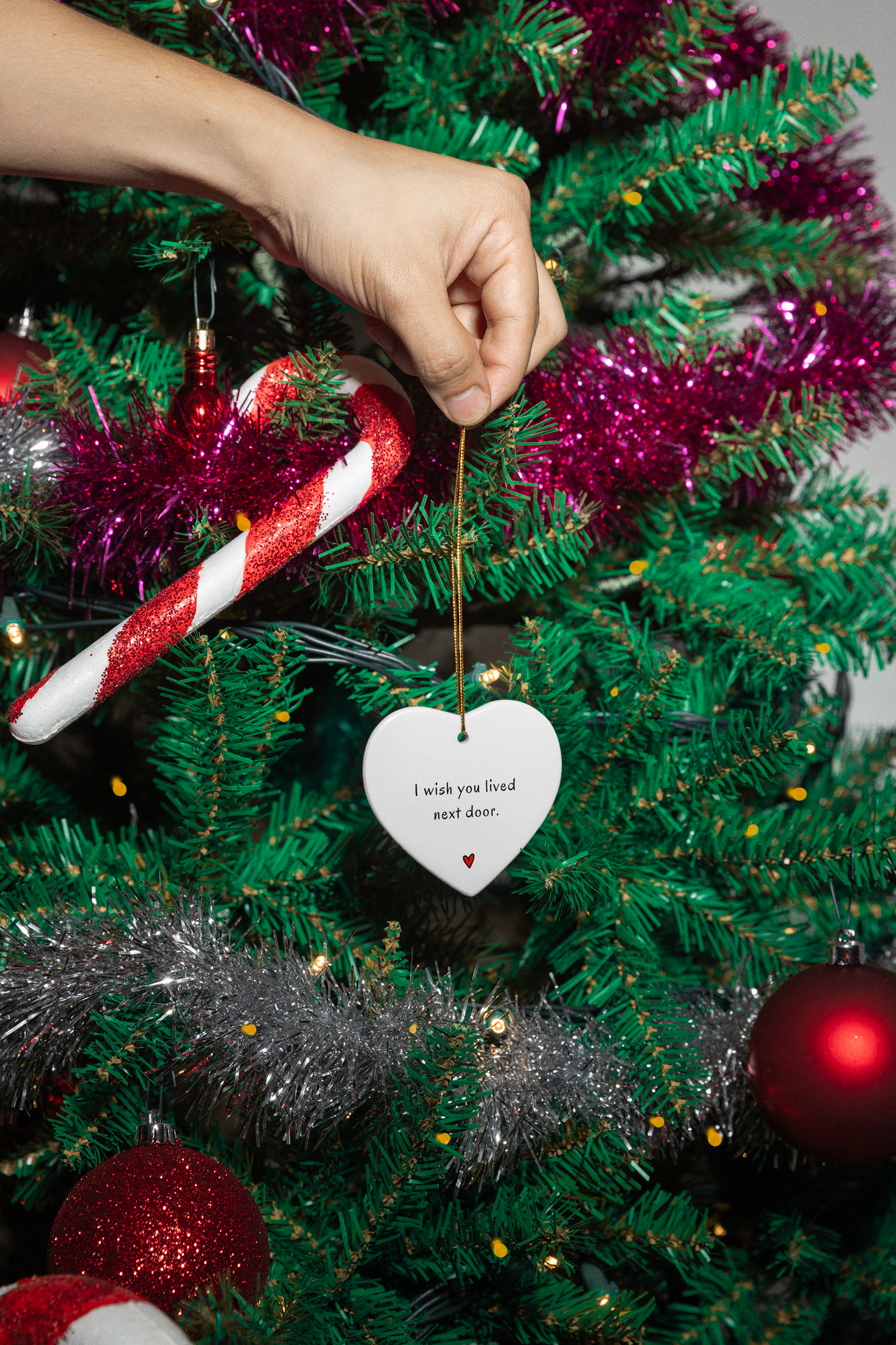 I Wish You Lived Nextdoor - Heart ornament