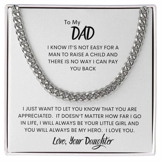 My Dad | How Far I Go in Life - Love Daughter | Cuban Link Chain Necklace