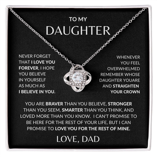 DAUGHTER | LOVE KNOT NECKLACE | LOVE YOU FOR THE REST OF MINE | GIFT FOR HER