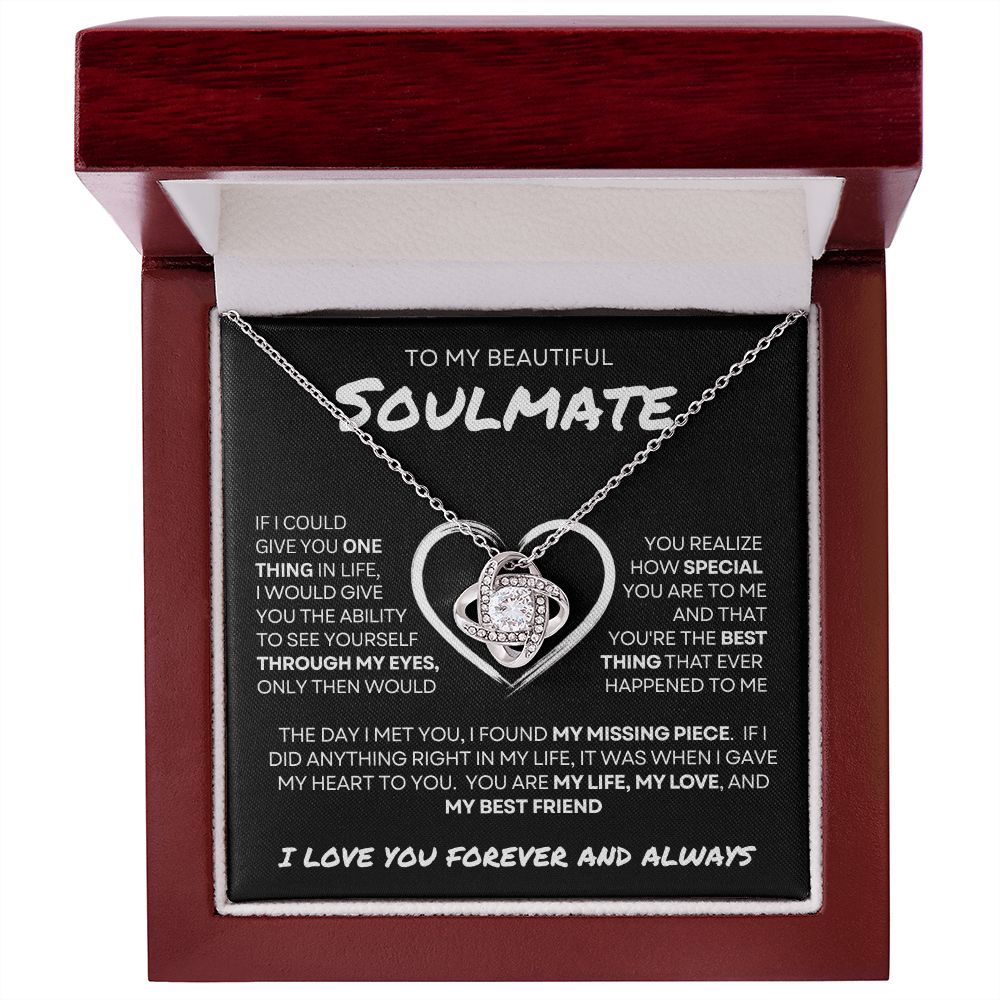 My Beautiful Soulmate | Love Knot Necklace | My Missing Piece | Gift for Her | Birthday