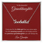 To My Granddaughter - Personalized Name Necklace w/MC - Love Grandpa