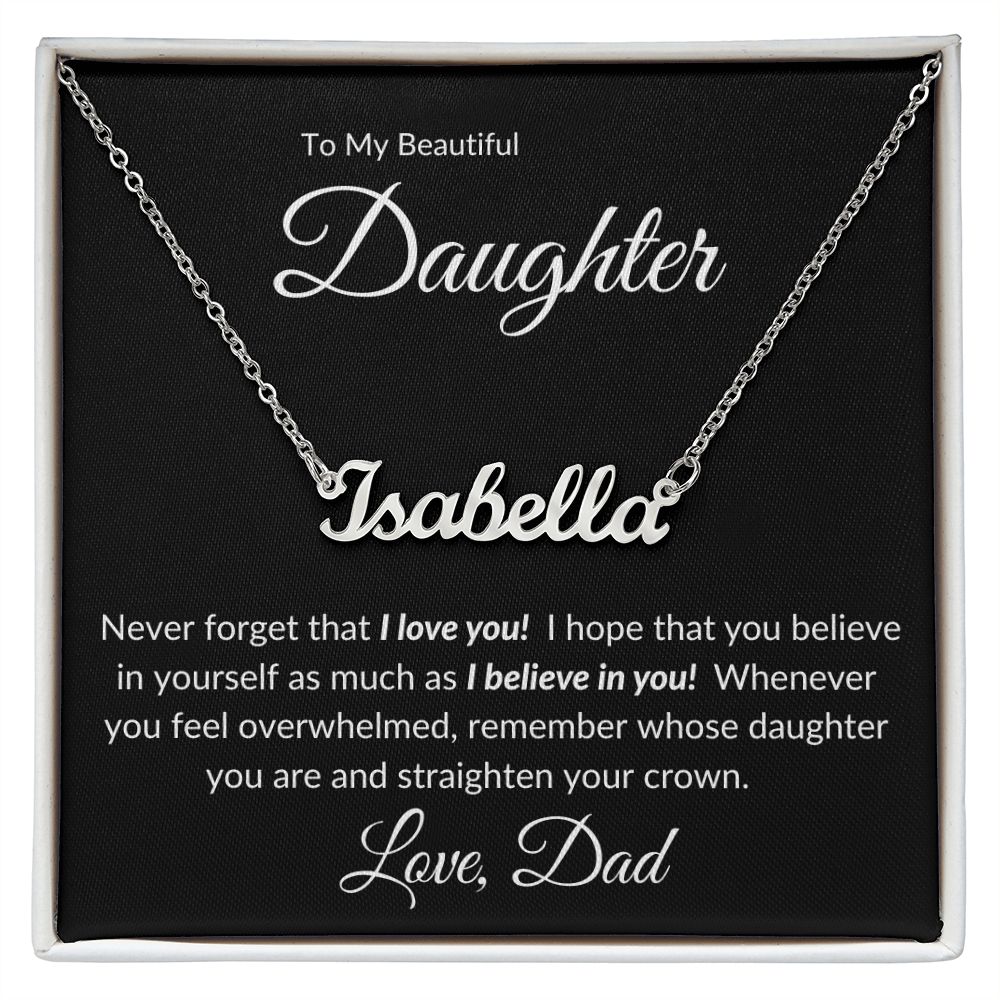 My Beautiful Daughter | Personal Name Necklace w/MC | Gift for Her | Valentine's