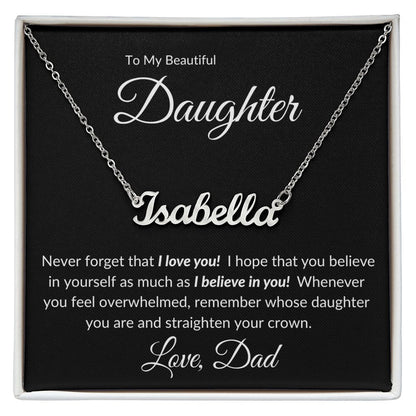 My Beautiful Daughter | Personal Name Necklace w/MC | Gift for Her | Valentine's