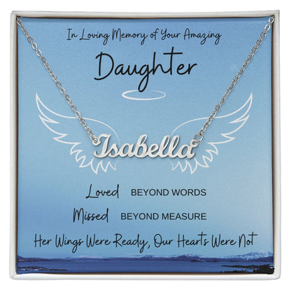Loss of Daughter Gift Necklace | Sympathy Loss of Daughter | Personalized Name Necklace | Her Wings Were Ready
