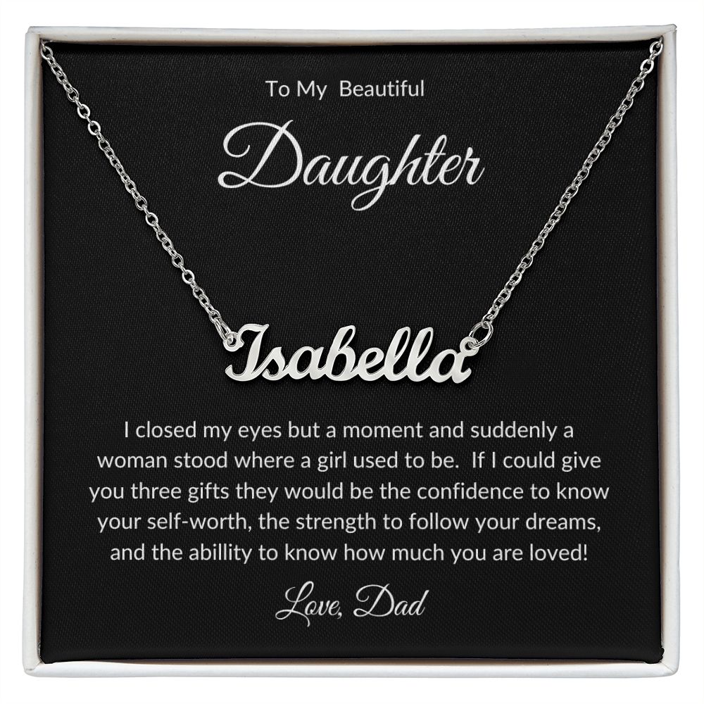 To My Daughter | Personalized Name Necklace | Gift for Her | Valentine's Day