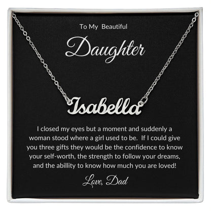 To My Daughter | Personalized Name Necklace | Gift for Her | Valentine's Day