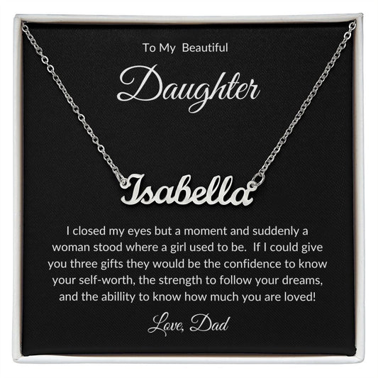 To My Daughter | Personalized Name Necklace | Gift for Her | Valentine's Day