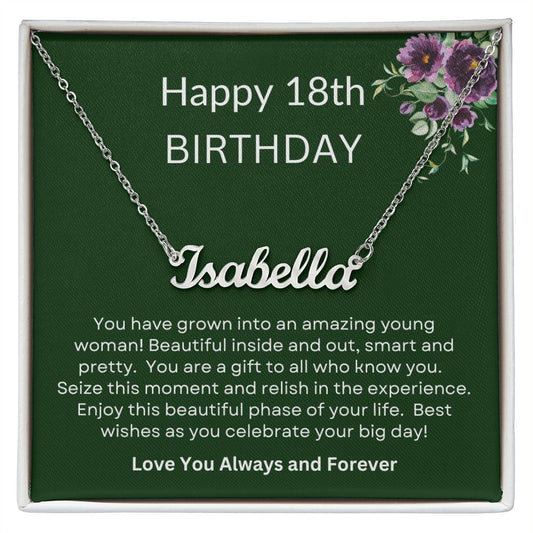 18th Birthday | Personailzed Name Necklace | Birthday Gift | Gift for Her