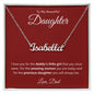 To My Daughter - Personalized Name Necklace w/MC - Love Dad
