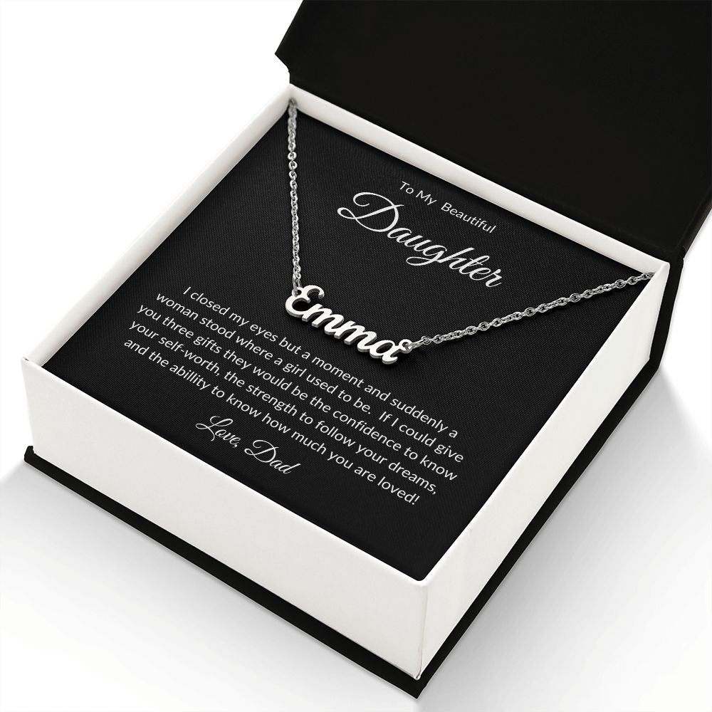To My Daughter | Personalized Name Necklace | Gift for Her | Valentine's Day