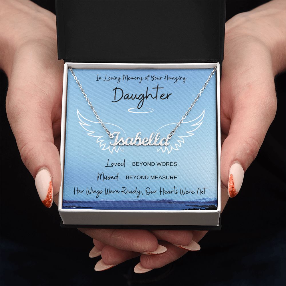 Loss of Daughter Gift Necklace | Sympathy Loss of Daughter | Personalized Name Necklace | Her Wings Were Ready