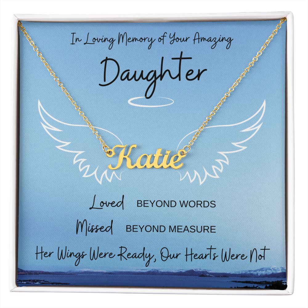 Loss of Daughter Gift Necklace | Sympathy Loss of Daughter | Personalized Name Necklace | Her Wings Were Ready