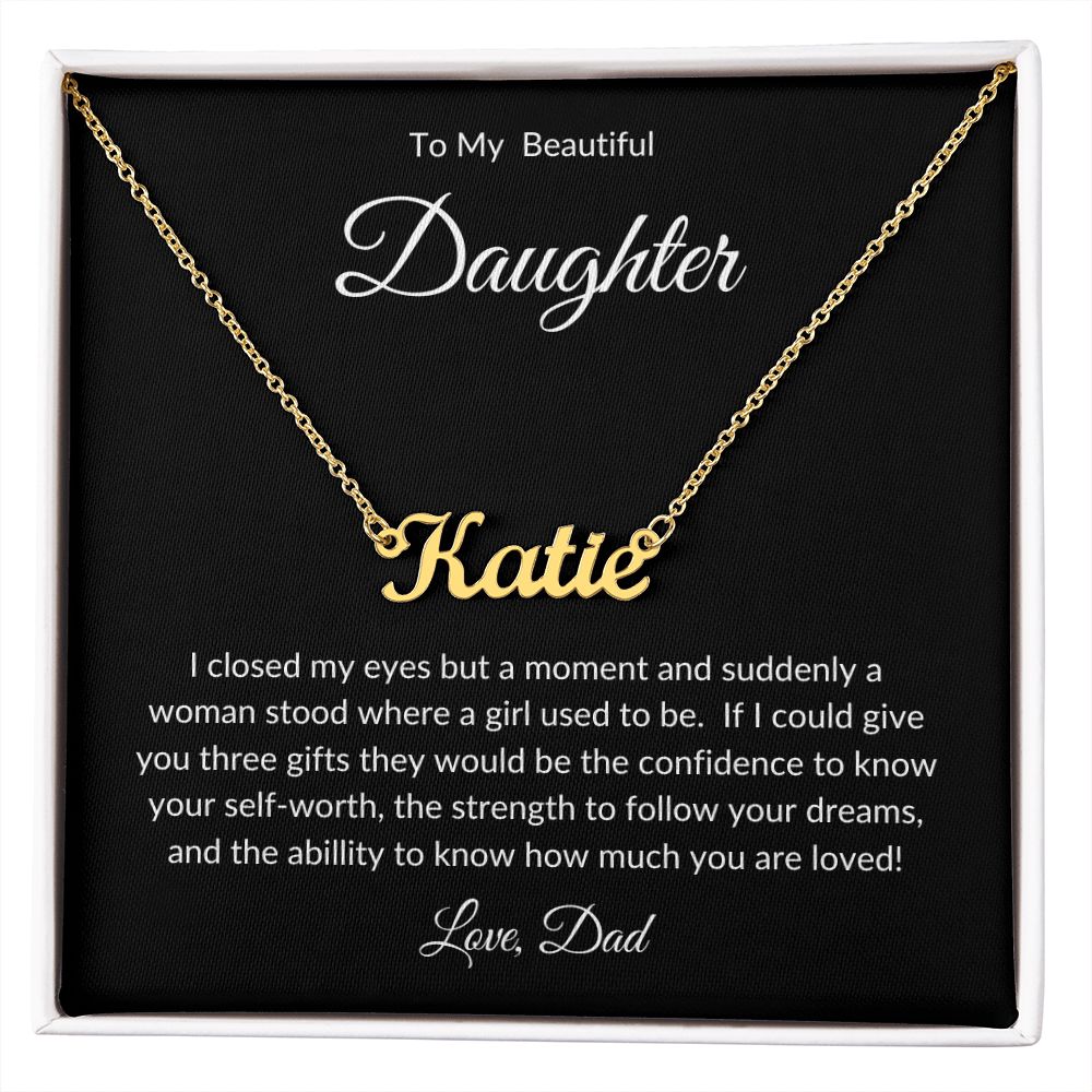 To My Daughter | Personalized Name Necklace | Gift for Her | Valentine's Day