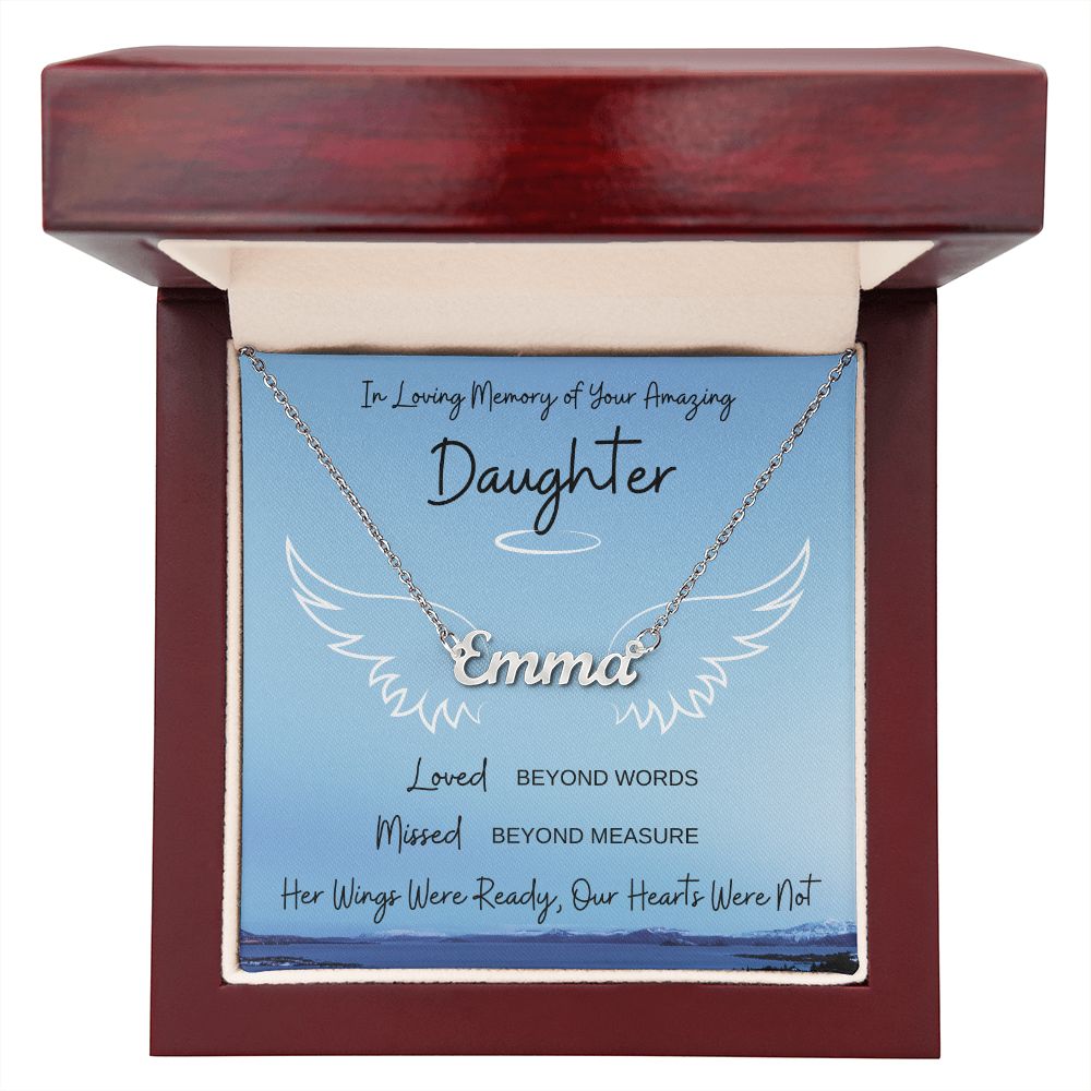 Loss of Daughter Gift Necklace | Sympathy Loss of Daughter | Personalized Name Necklace | Her Wings Were Ready