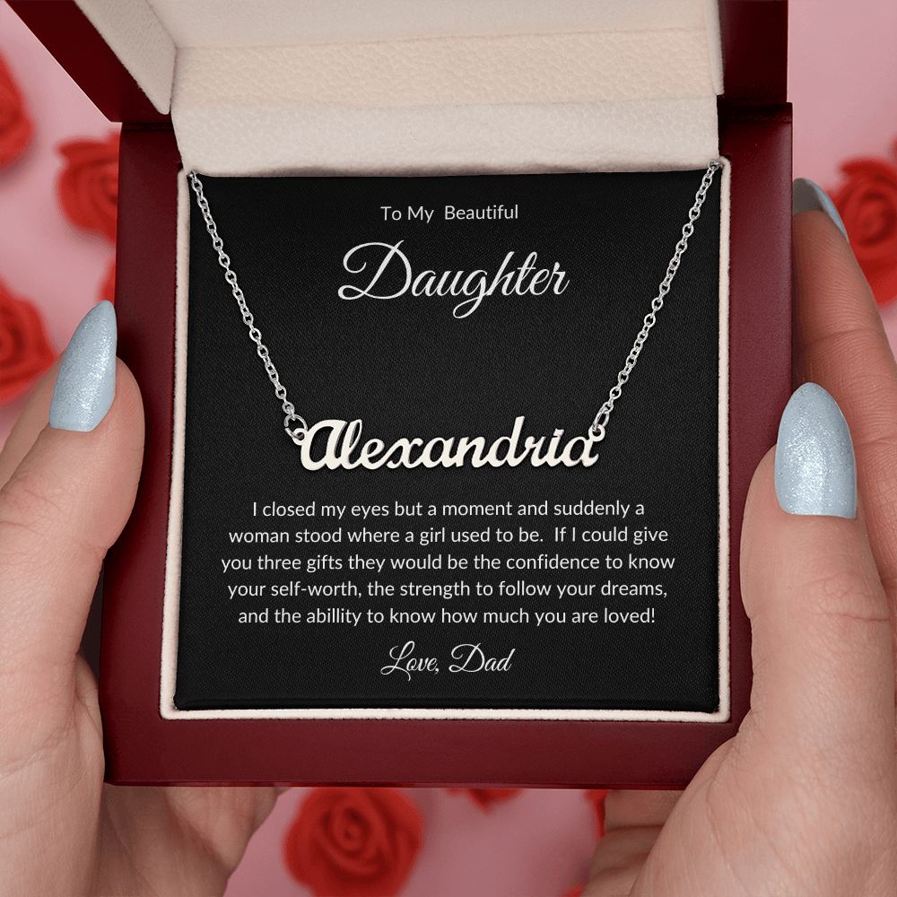 To My Daughter | Personalized Name Necklace | Gift for Her | Valentine's Day