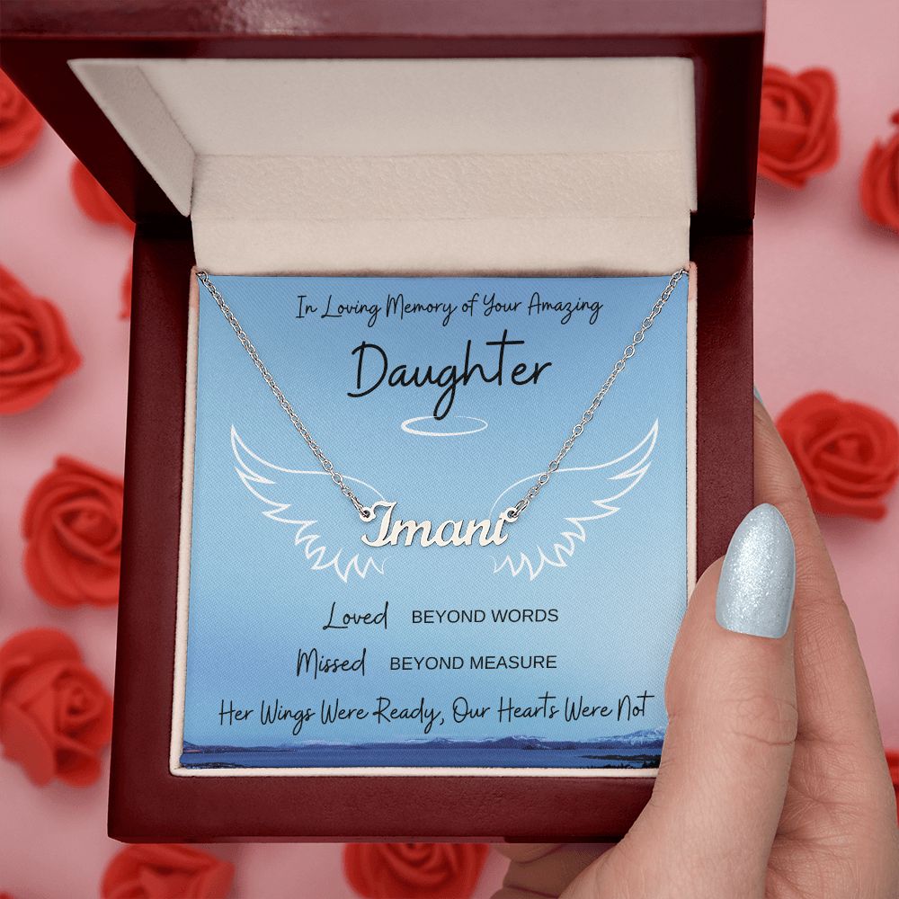 Loss of Daughter Gift Necklace | Sympathy Loss of Daughter | Personalized Name Necklace | Her Wings Were Ready
