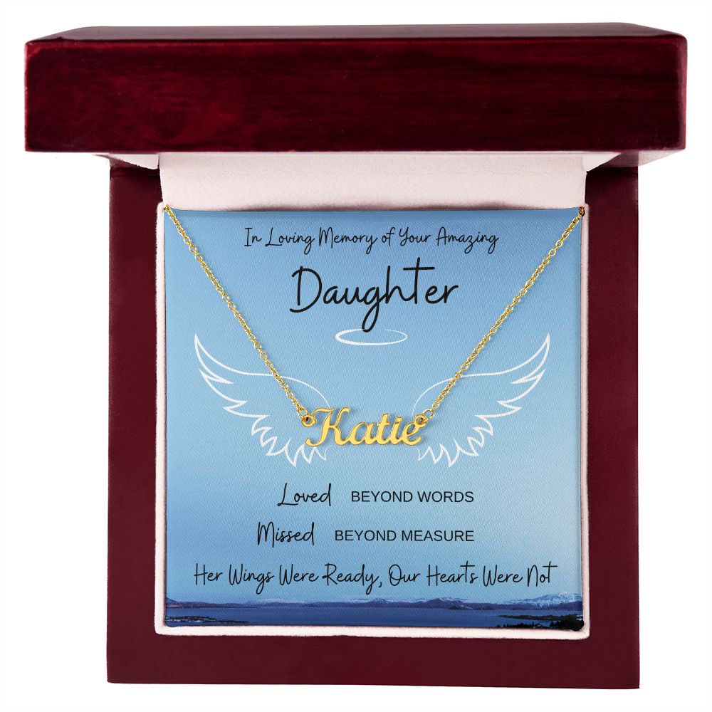 Loss of Daughter Gift Necklace | Sympathy Loss of Daughter | Personalized Name Necklace | Her Wings Were Ready