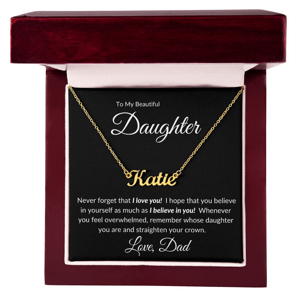 My Beautiful Daughter | Personal Name Necklace w/MC | Gift for Her | Valentine's