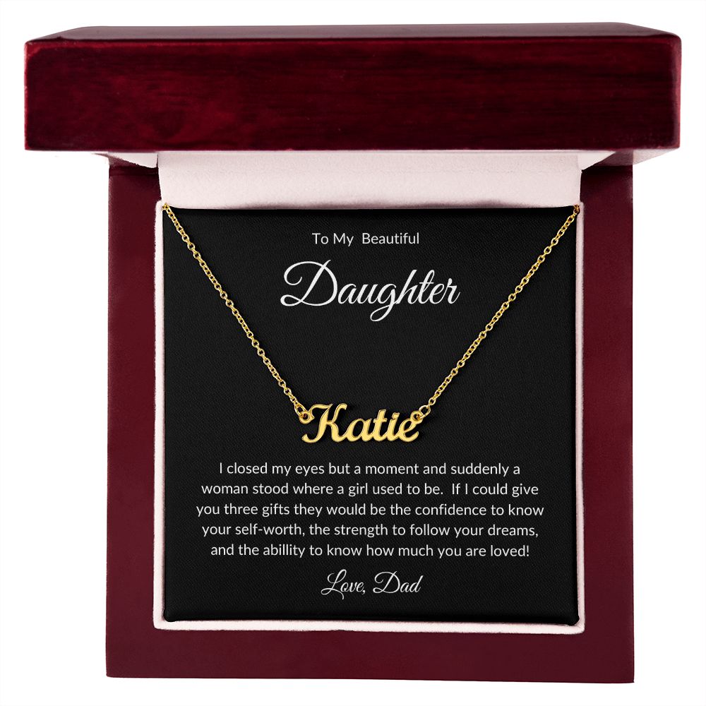 To My Daughter | Personalized Name Necklace | Gift for Her | Valentine's Day
