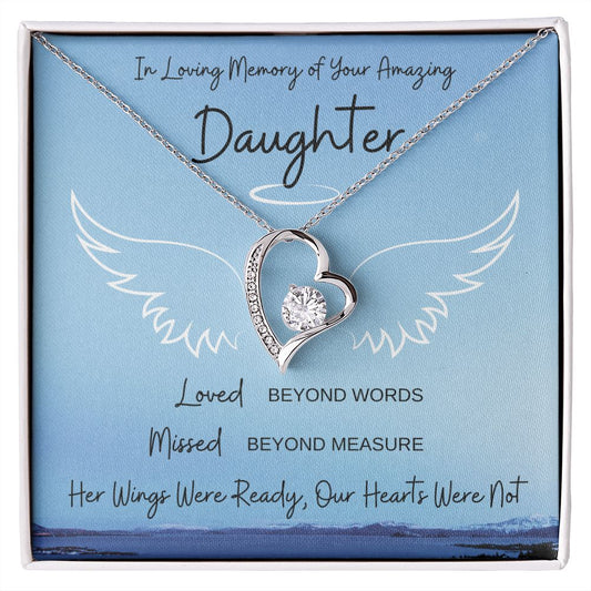 Loss of Daughter Gift Necklace | Sympathy Loss of Daughter | Forever Love Necklace | Her Wings Were Ready