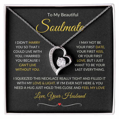 Soulmate | Forever Love Necklace | Gold Border 1 | Red Heart