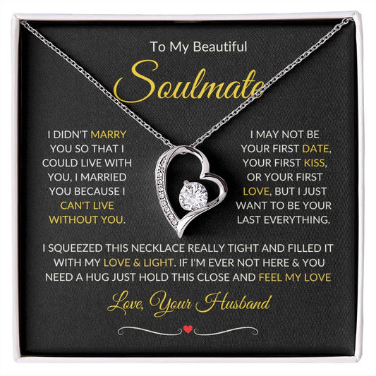 Soulmate | Forever Love Necklace | Gold Border 1 | Red Heart