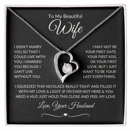 My Beautiful Wife | Forever Love Necklace | Gift for Her | Valentine's Day | Heart Shape | Anniversary | Birthday