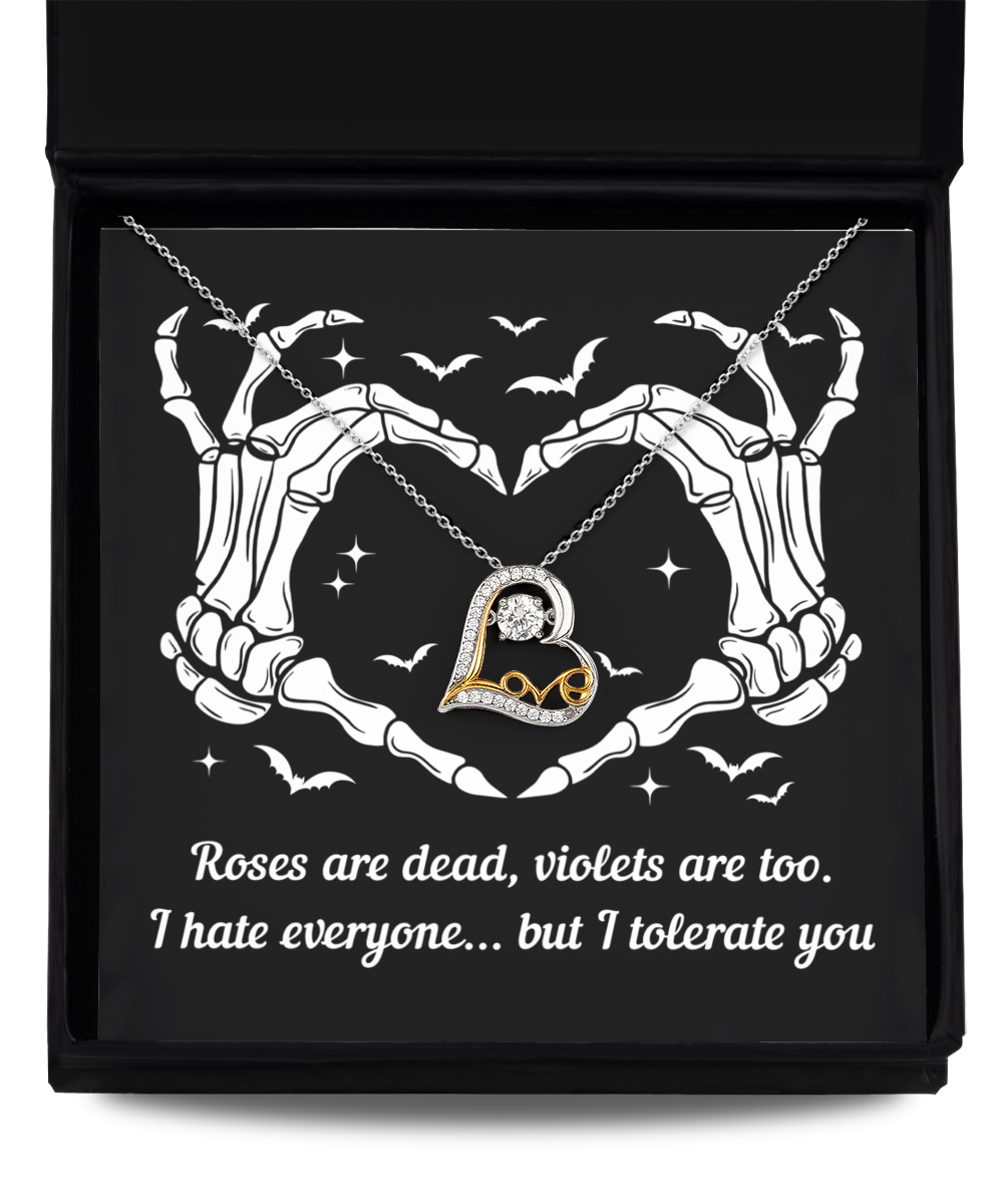 I Tolerate You | Love Dancing Necklace | Skeleton Hands