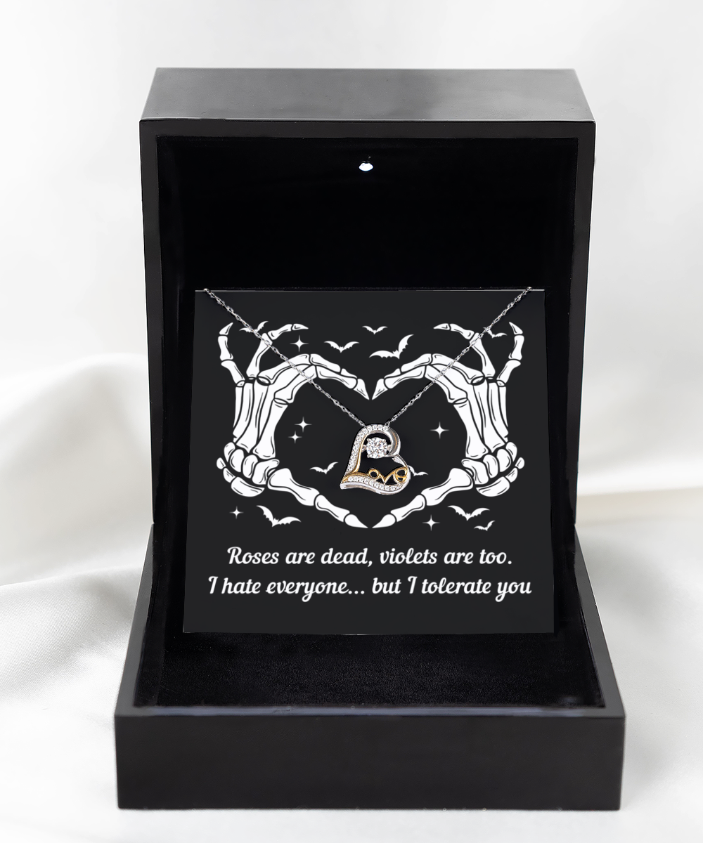 I Tolerate You | Love Dancing Necklace | Skeleton Hands