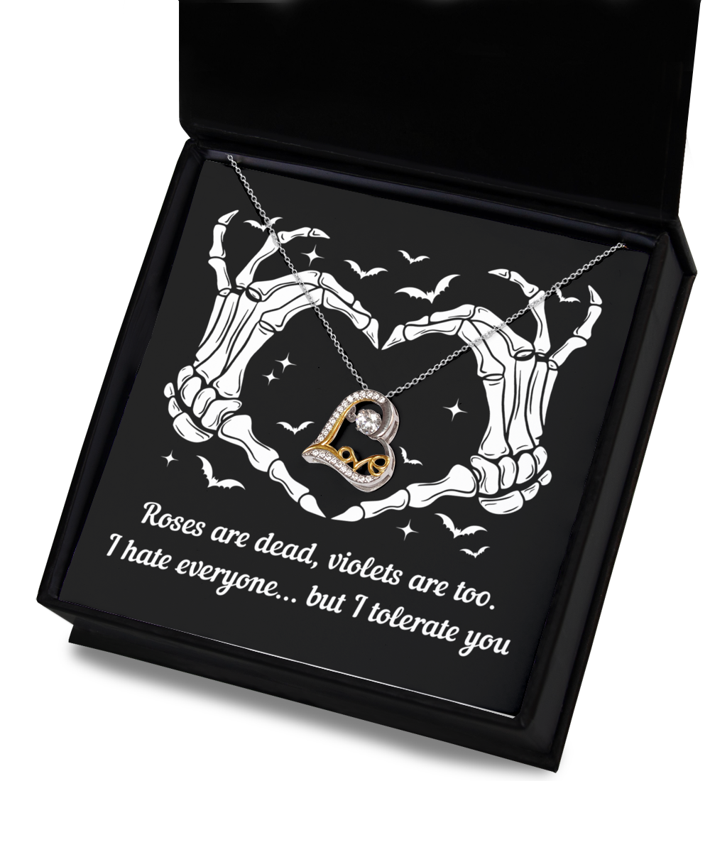 I Tolerate You | Love Dancing Necklace | Skeleton Hands