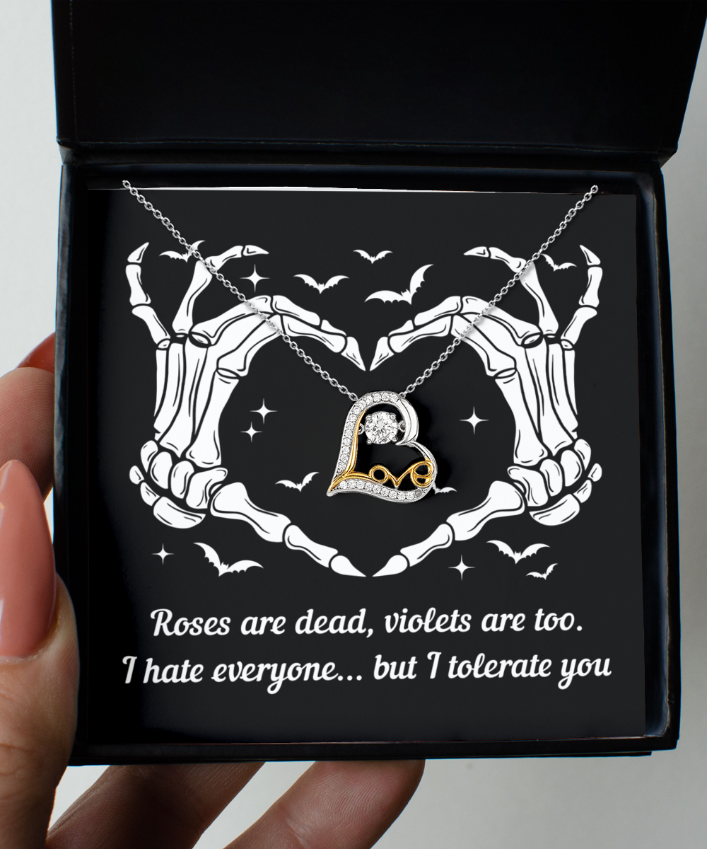 I Tolerate You | Love Dancing Necklace | Skeleton Hands